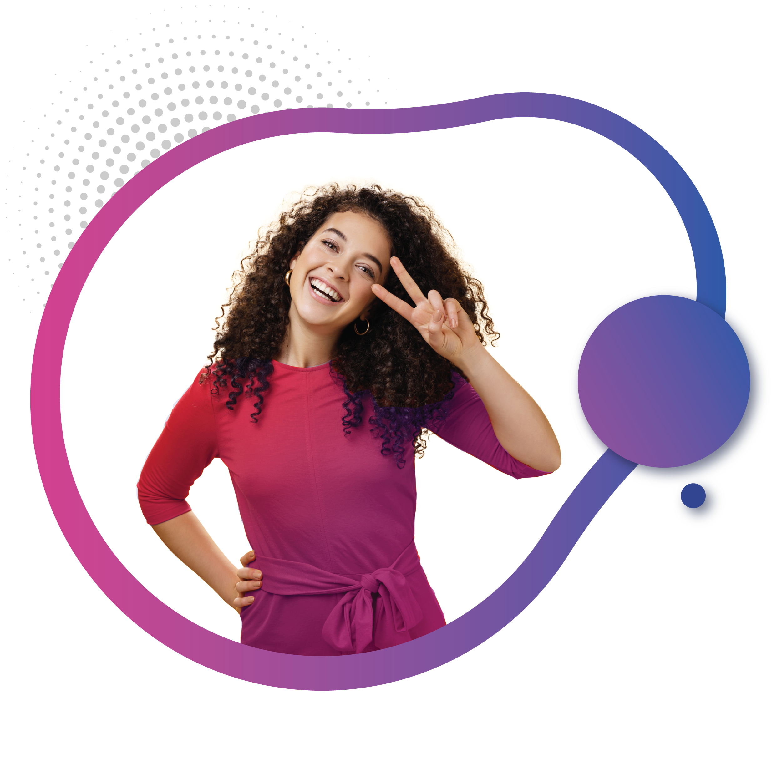 A girl showing a victory sign for the best eSIM 5G prepaid plans